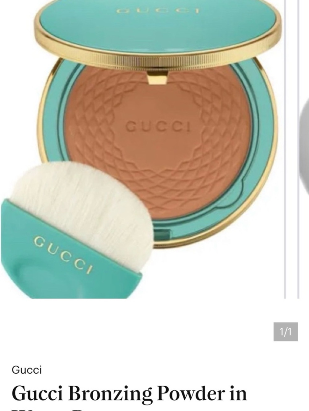 Gucci Bronzing Powder in Warm Tan with Turquoise Compact in shade 02